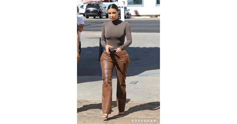 Kim Kardashian Wearing Leather Pants In Malibu Ca Kim Kardashians