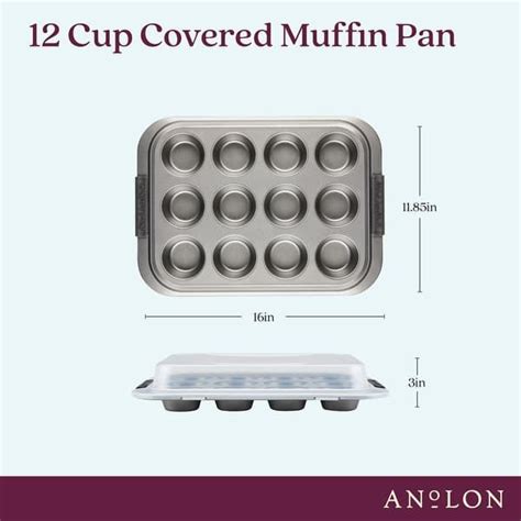 Anolon Advanced Bakeware Nonstick Muffin Pan With Silicone Grips 12 Cup