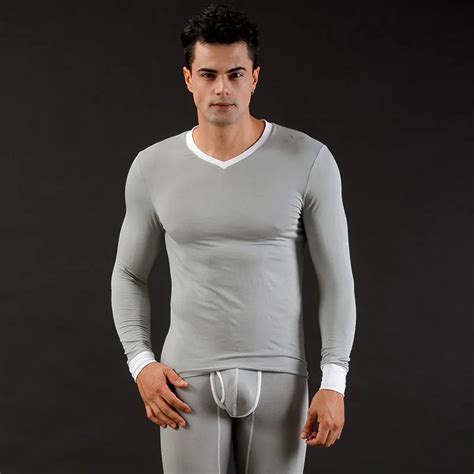 Sexy Satin Pyjamas For Men Male Sleepwear Satin Long Sleeve Pyjamas For Men Modal Bathing Suit
