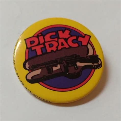 DICK TRACY GUN Detective Disney Movie Vintage Button Pin Comic Cartoon