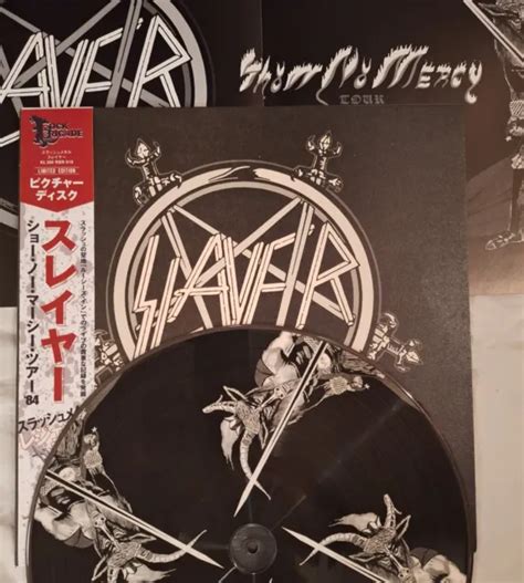 Slayer Pic Disc Show No Mercy Tour Wposter Metal Venom Eur 26