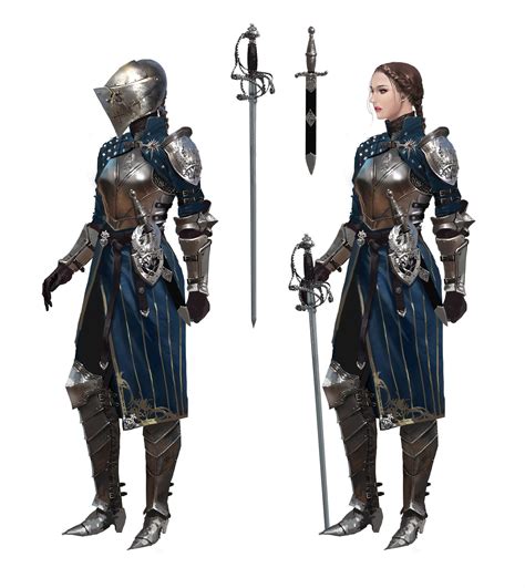 Artstation Knight Kim Eun Chul Female Armor Warrior Woman Concept Art Characters