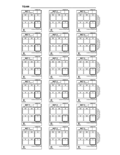 Volleyball Roster Lineup Sheets Printable Printable Word Searches 13260