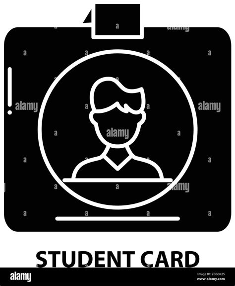 Student Card Icon Black Vector Sign With Editable Strokes Concept