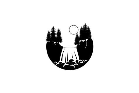 Waterfall Logo Design Vintage Illustration Par Looppoes · Creative Fabrica
