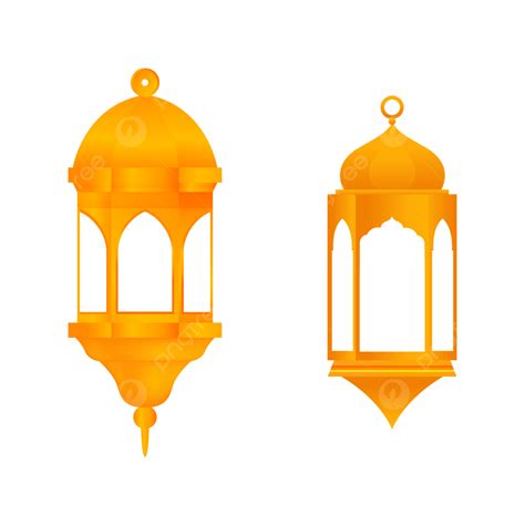 Ramadan Lantern Clipart Transparent Background Bright Golden Islamic