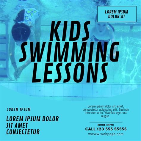 Copy Of Kids Swimming Lessons Video Ad Template Postermywall