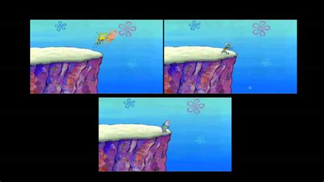 Spongebobpatricksquidward And Howard Jumping Off A Cliff Youtube