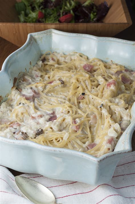 Creamy Baked Ham Fettuccine Alfredo Wishes And Dishes