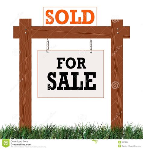 Home Sold Sign Stock Illustration Illustration Of Sale 9357944