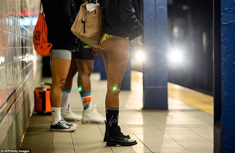 Passengers Riders Take Off Their Trousers As Part Of The Annual No Pants Subway Ride Daily