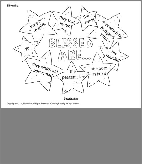 Beatitudes Coloring Sheet Printable Coloring Pages