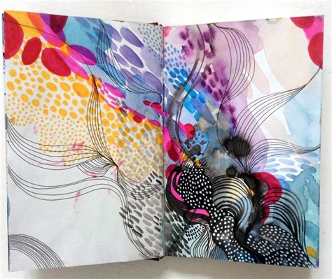 Colourful And Patterned Pages In The Sketchbook Of Artist Helen Wells