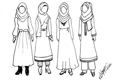 outfit designs sketched some hijab style fashion design outfits ink drawings hijab drawing