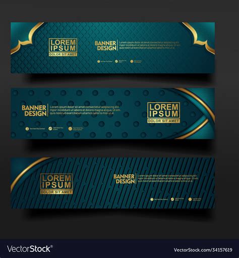 Set Banner Template Design With Luxury Royalty Free Vector