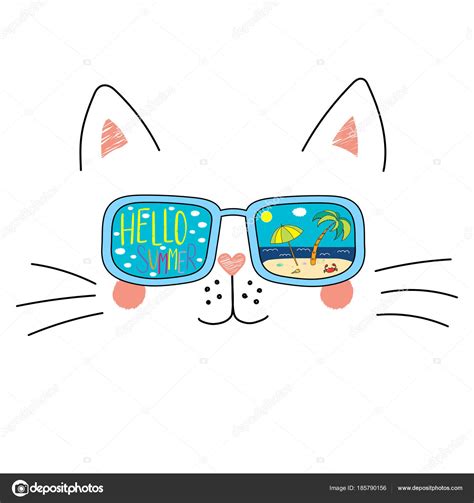 Cartoon Cat With Sunglasses