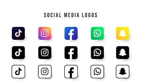 Premium Vector Realistic Logos Of Tiktok Instagram Facebook