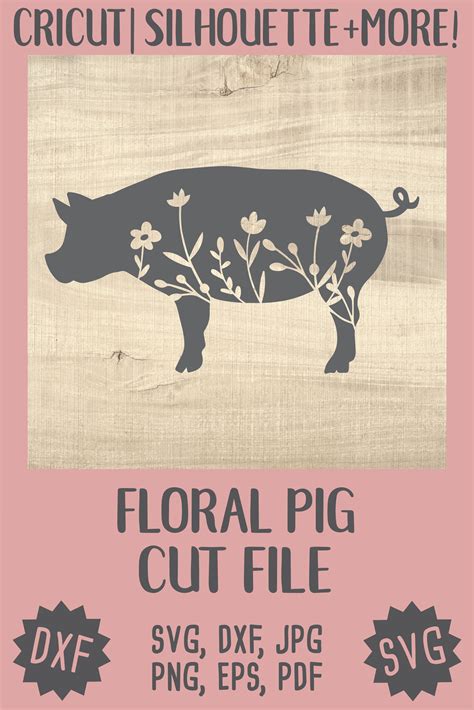 Floral pig Silhouette SVG Cricut Silhouette pig svg | Etsy in 2020 | Pig silhouette, Silhouette ...