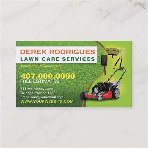 Landscaping Lawn Care Mower Business Card Template Zazzle Lawn Care