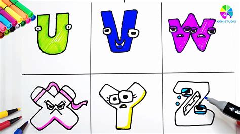 Dibujos De Alphabet Lore Letras U V W X Y Z Para Colorear Para Colorear