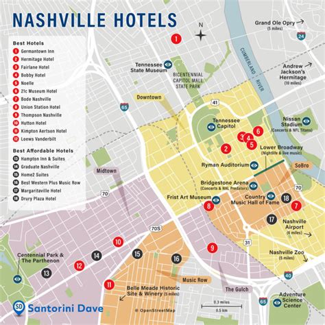 Nashville Hotel Map Best Areas Neighborhoods And Places To Stay