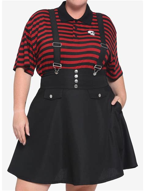 Black High Waisted Suspender Skirt Plus Size Hot Topic