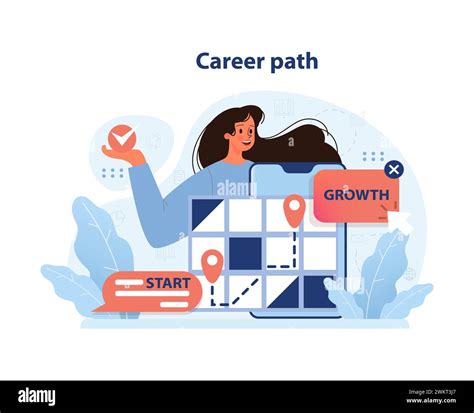 Strategic career path plotting, with a professional at the start of a