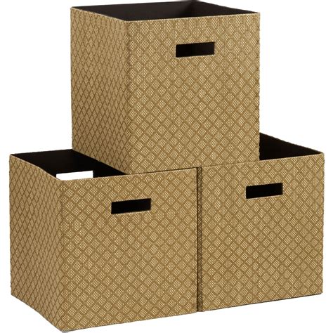 Household Essentials 3pk Premium Deco Fabric Storage Cubes