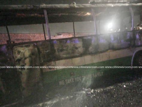 Ashanti Region Stc Bus Catches Fire At Asafo Passengers Escape Unhurt