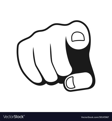 Finger Pointing At You Icon Isolated On White Vector Image