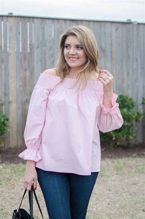 Bow Off Shoulder Top Girly Spring Outfit By Lauren M