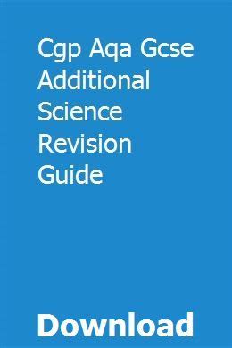 Cgp Aqa Gcse Additional Science Revision Guide | Science revision, Additional science, Revision ...