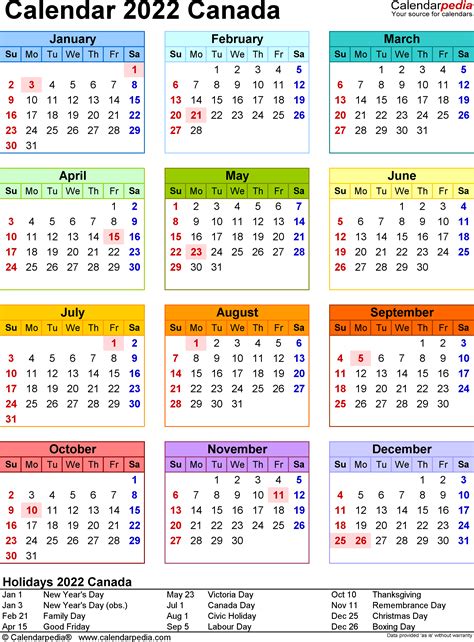 Printable Canadian Calendar 2022 Printable Calendar 2021 Gambaran