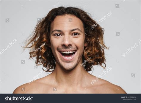 Excited Shirtless Guy Posing Looking Camera Stock Photo Shutterstock