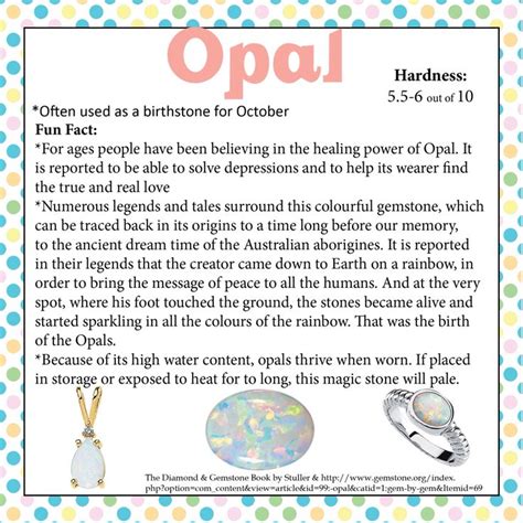 Opals Gemstone Birthstone October Fun Fact Jewelry Thegemsmith