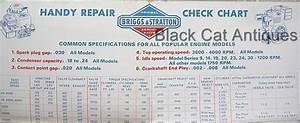 Original Briggs Stratton Handy Repair Check Chart Form