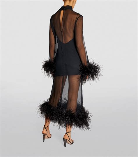 Taller Marmo Ostrich Feather Gina Midi Dress Harrods Dk