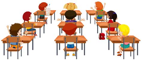 Students Sitting In Classroom Clipart