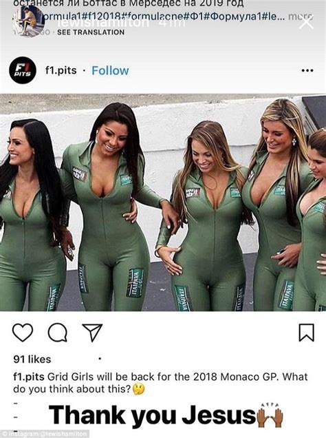 Lewis Hamilton Backs Return Of Grid Girls On Instagram Before
