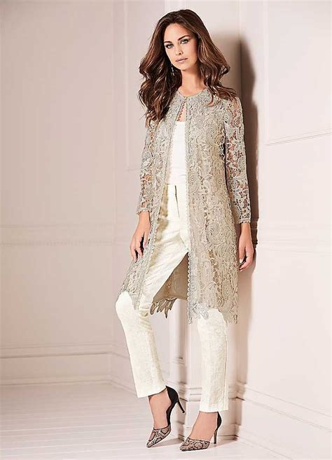 longline lace jacket bride clothes mother of bride outfits mother of the bride trouser suits