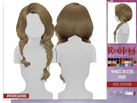 Wings Oe0316 Hair Kids And Toddler Version At Redheadsims Sims 4 Updates