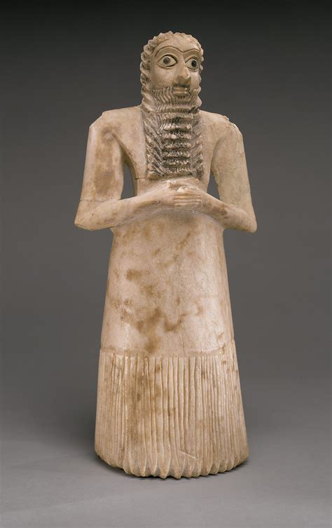 Standing Sumerian Worshipper Met Museum Antik Tarih Arkeoloji Sanat