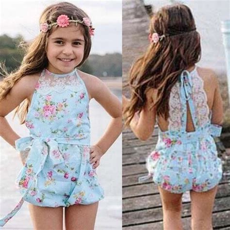 Baby Girls Summer Lace Floral Rompers Sleeveless Hollow Out Back Infant