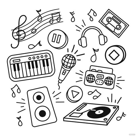Music Doodle Vector In Svg  Png Illustrator Eps Download