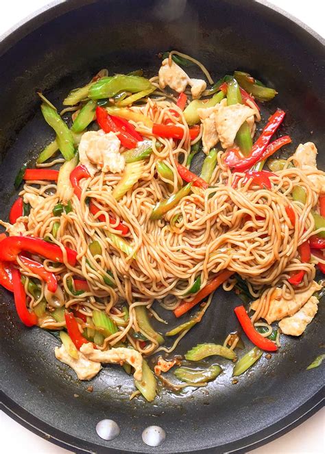 Really, you can use just about this lo mein is great for a quick weeknight meal, and stores well for left overs and brown bag lunches! Easy Healthy Chicken Lo Mein Recipe