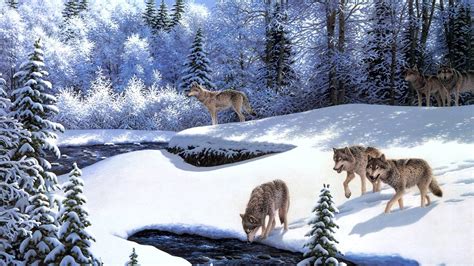 Winter Wolves Wallpaper Nature And Landscape Wallpaper Better