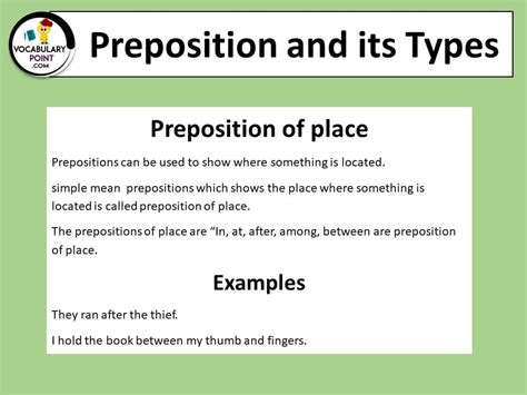 Preposition Of Place Definition