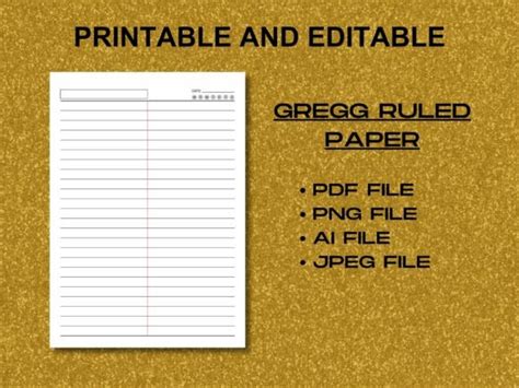 Printable And Editable Gregg Ruled Paper Graphic By Twelve Fifteen
