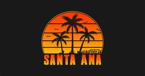 Vintage Santa Ana California Sunset Palm Tree Style Tropical Beach Souvenir Santa Ana