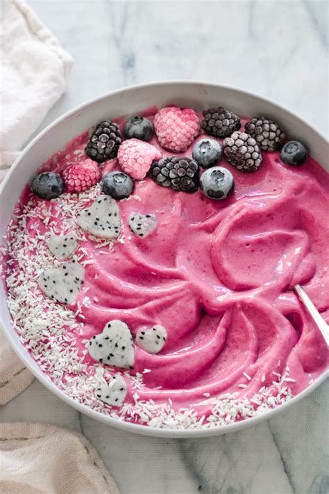 Creamy Pink Smoothie Bowl Vegan Paleo Refined Sugar Free Eating